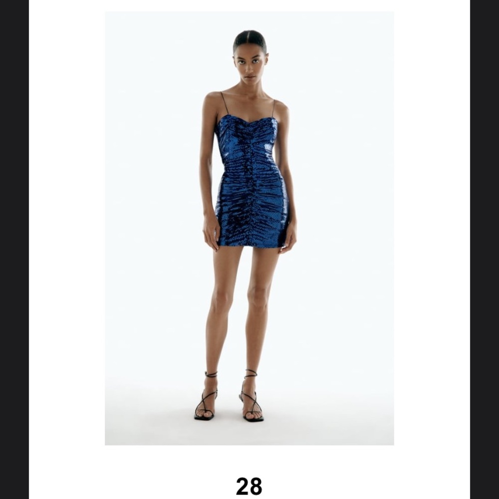 Zara Sparkling Blue Mini Party Dress